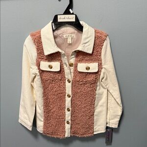 Derek Heart Kids Pink and Cream Button-Up Shirt